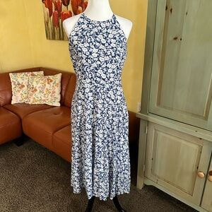 Chaps Blue/White Floral Dress
